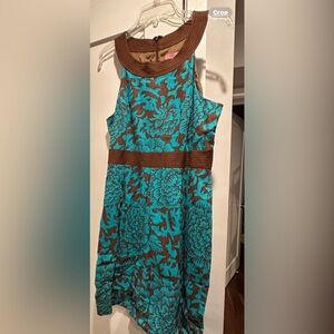Eliza J  beautiful brown tourquoise dress